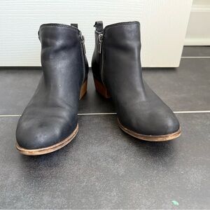 Lucky Brand Black Ankle Booties with Side Zipper